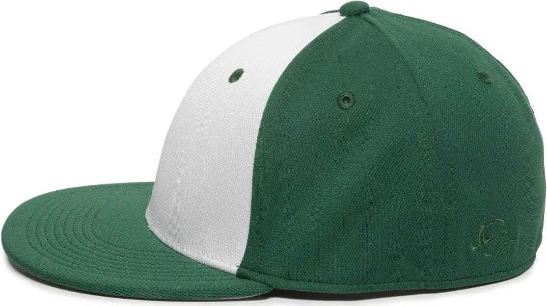 OC Sports TGS1930X Proflex Bamboo Charcoal Flat Visor Cap - Wh Dark Gn Dark Gn