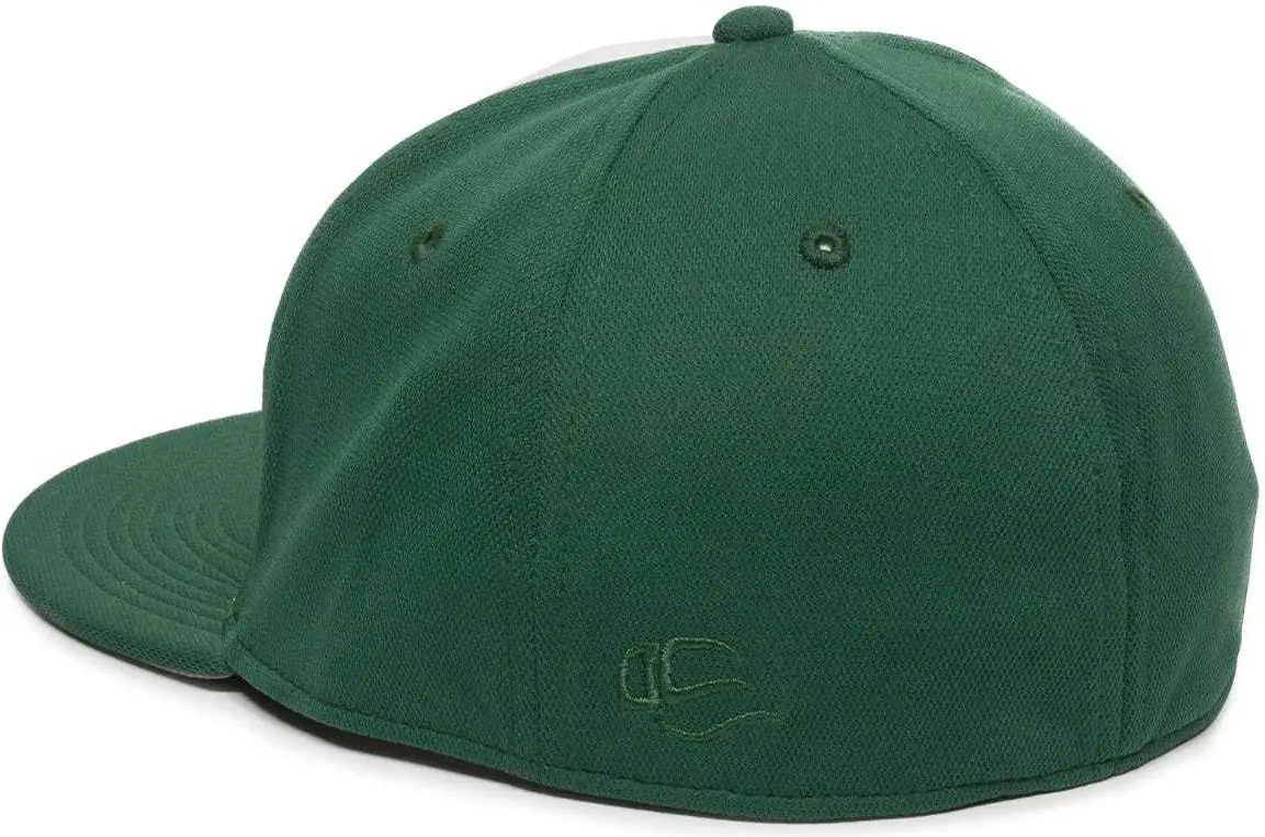 OC Sports TGS1930X Proflex Bamboo Charcoal Flat Visor Cap - Wh Dark Gn Dark Gn