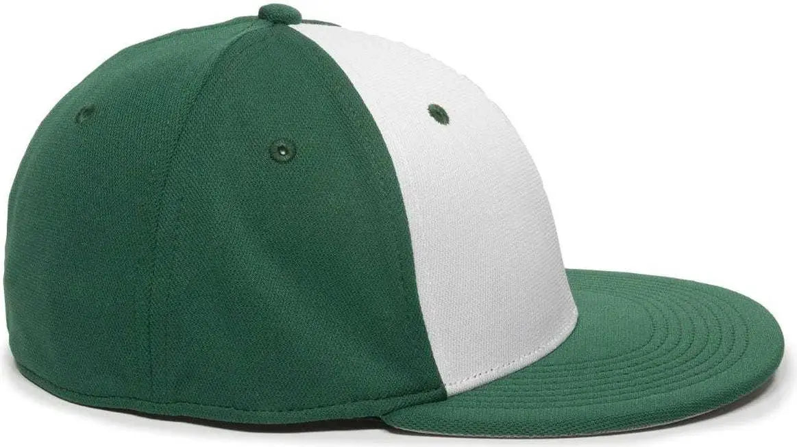 OC Sports TGS1930X Proflex Bamboo Charcoal Flat Visor Cap - Wh Dark Gn Dark Gn