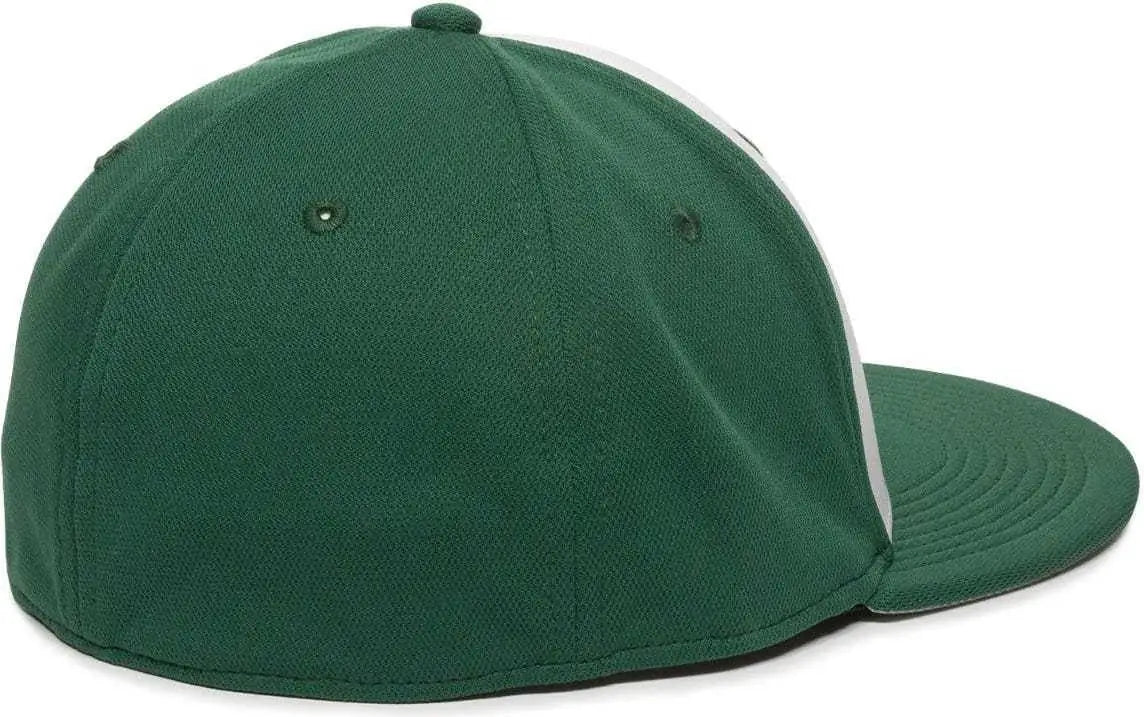 OC Sports TGS1930X Proflex Bamboo Charcoal Flat Visor Cap - Wh Dark Gn Dark Gn