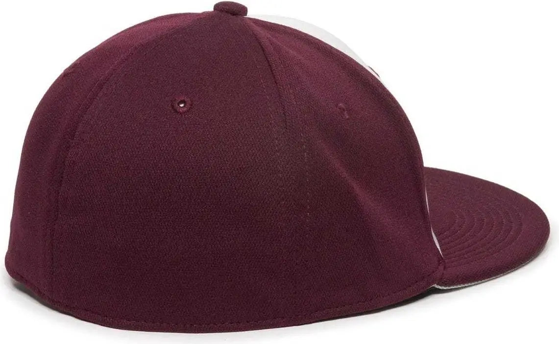 OC Sports TGS1930X Proflex Bamboo Charcoal Flat Visor Cap - Wh Maroon Maroon