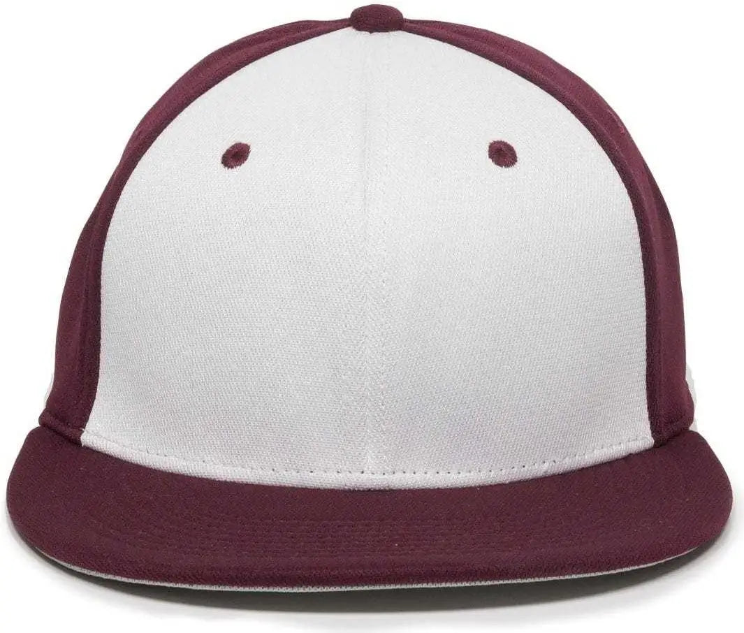 OC Sports TGS1930X Proflex Bamboo Charcoal Flat Visor Cap - Wh Maroon Maroon