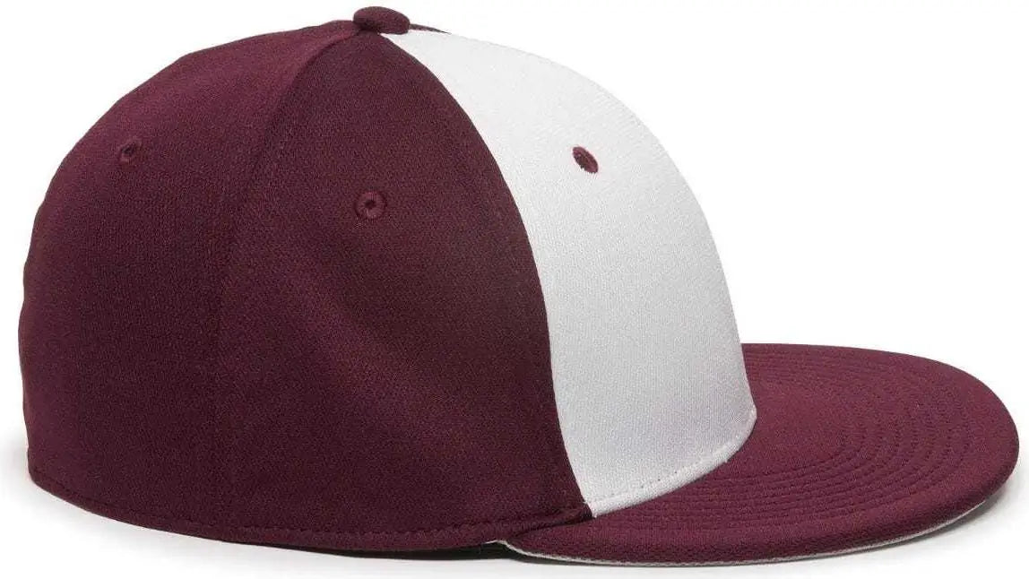 OC Sports TGS1930X Proflex Bamboo Charcoal Flat Visor Cap - Wh Maroon Maroon