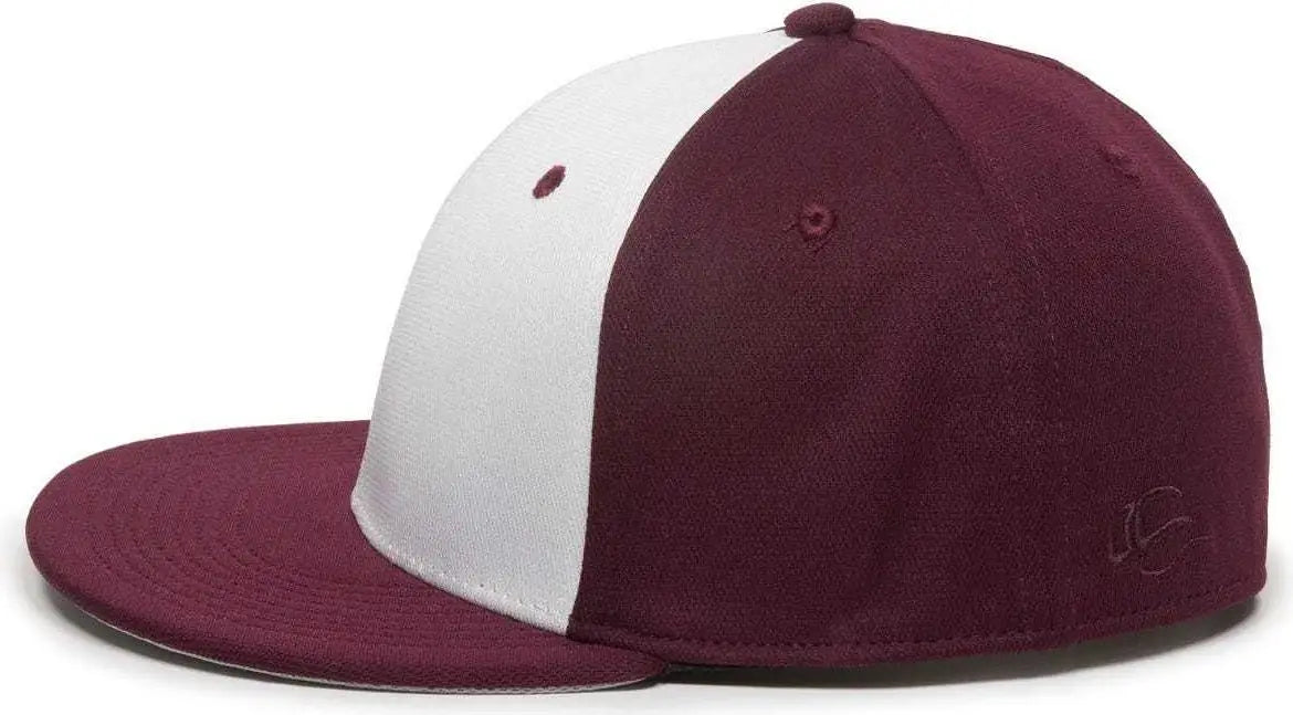 OC Sports TGS1930X Proflex Bamboo Charcoal Flat Visor Cap - Wh Maroon Maroon