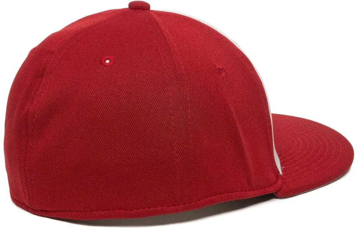 OC Sports TGS1930X Proflex Bamboo Charcoal Flat Visor Cap - Wh Red Red