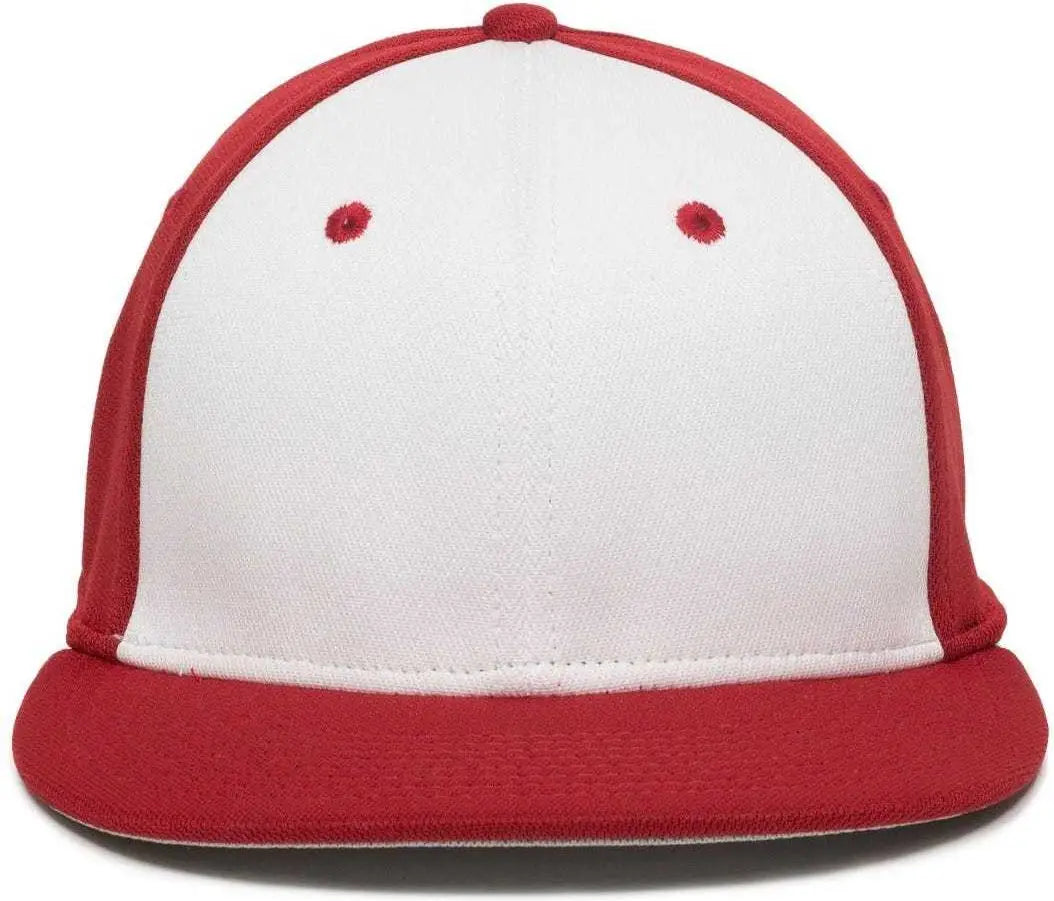 OC Sports TGS1930X Proflex Bamboo Charcoal Flat Visor Cap - Wh Red Red