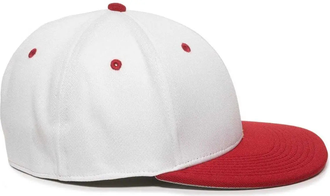 OC Sports TGS1930X Proflex Bamboo Charcoal Flat Visor Cap - White Red