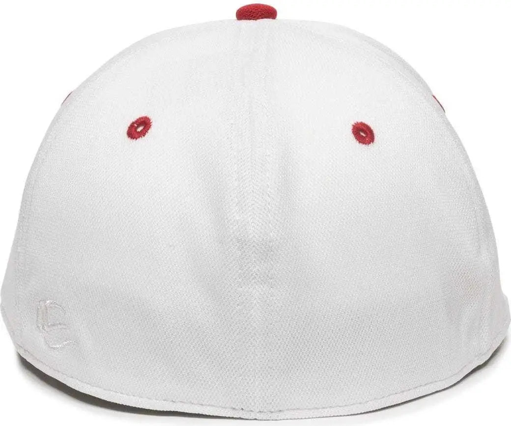 OC Sports TGS1930X Proflex Bamboo Charcoal Flat Visor Cap - White Red