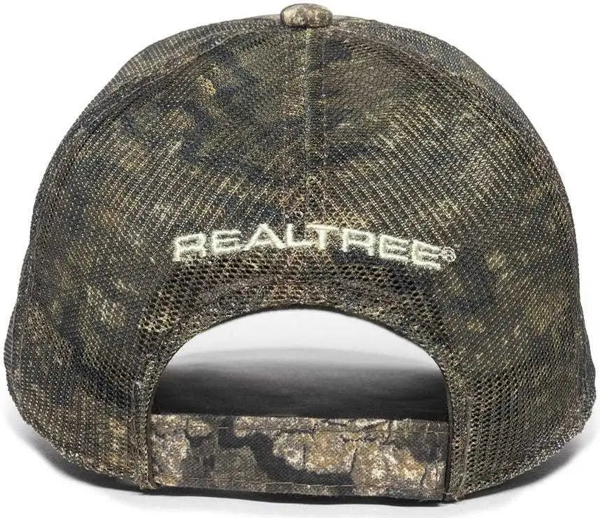 OC Sports TRT85A Heavy Washed Camo Mesh Back Cap - Realtree Timber - Realtree / 6 7/8’’ - 7 1/2’’