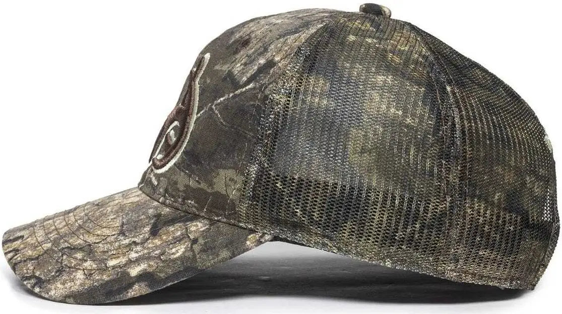 OC Sports TRT85A Heavy Washed Camo Mesh Back Cap - Realtree Timber - Realtree / 6 7/8’’ - 7 1/2’’