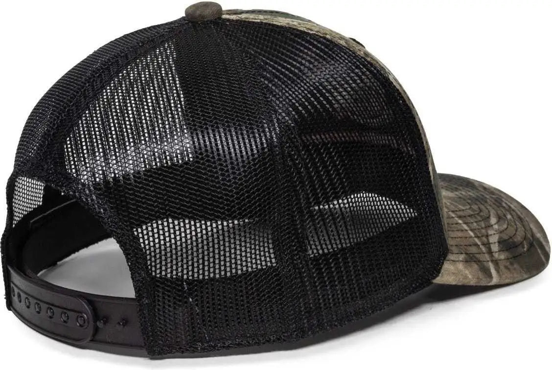 OC Sports TRU04A Canvas Camo Mesh Back Cap - TrueTimber Kanati Black - TrueTimber Black / 6 7/8’’ - 7 1/2’’