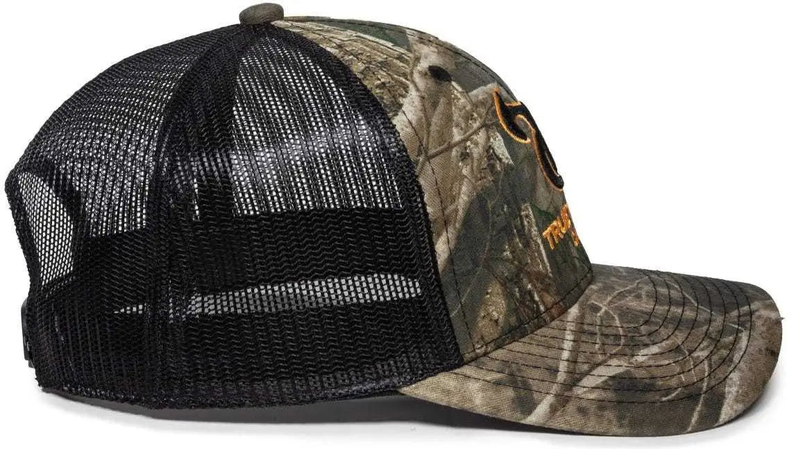OC Sports TRU04A Canvas Camo Mesh Back Cap - TrueTimber Kanati Black - TrueTimber Black / 6 7/8’’ - 7 1/2’’