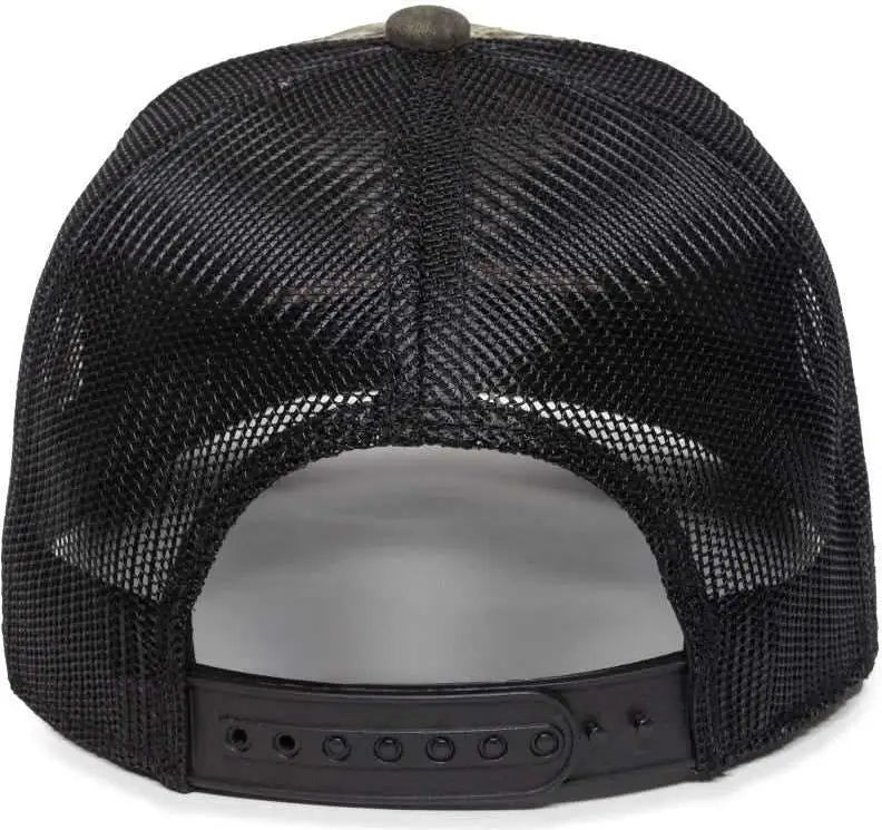 OC Sports TRU04A Canvas Camo Mesh Back Cap - TrueTimber Kanati Black - TrueTimber Black / 6 7/8’’ - 7 1/2’’