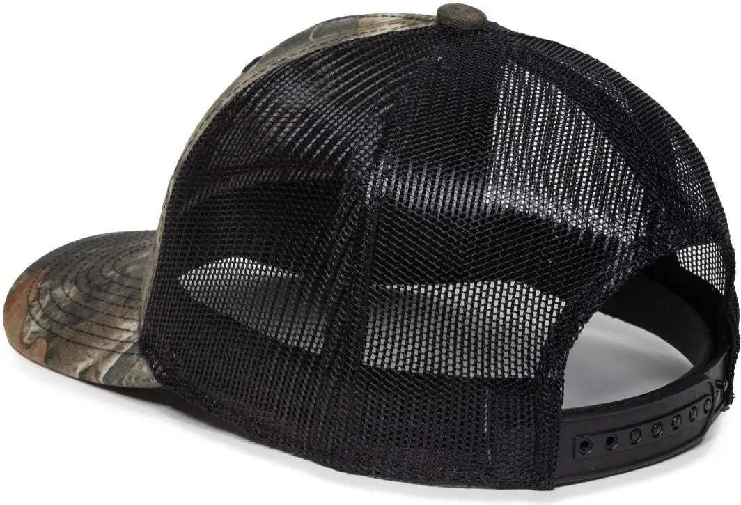 OC Sports TRU04A Canvas Camo Mesh Back Cap - TrueTimber Kanati Black - TrueTimber Black / 6 7/8’’ - 7 1/2’’
