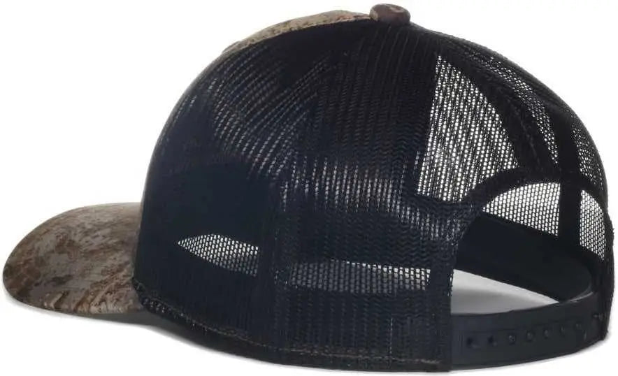 OC Sports TRU04A Canvas Camo Mesh Back Cap - Truetimber Prairie Black - Truetimber Black / OSFM