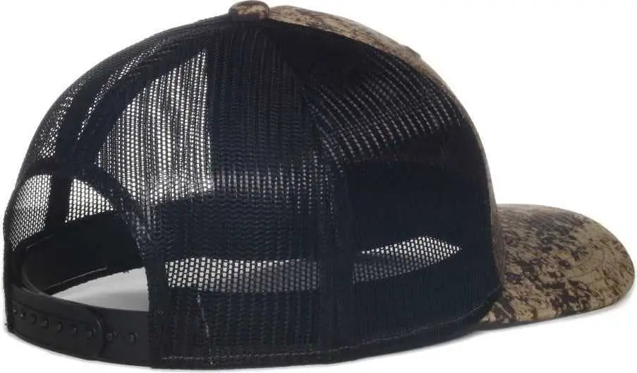 OC Sports TRU04A Canvas Camo Mesh Back Cap - Truetimber Prairie Black - Truetimber Black / OSFM