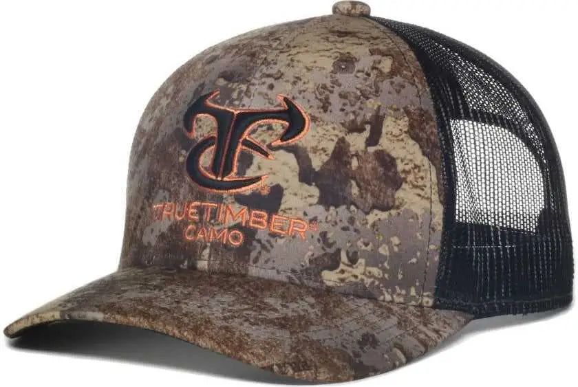 OC Sports TRU04A Canvas Camo Mesh Back Cap - Truetimber Prairie Black - Truetimber Black / OSFM