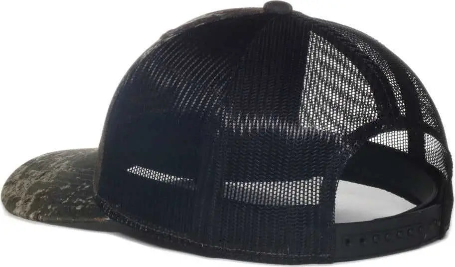OC Sports TRU04A Canvas Camo Mesh Back Cap - Truetimber Strata Black - Truetimber Black / OSFM