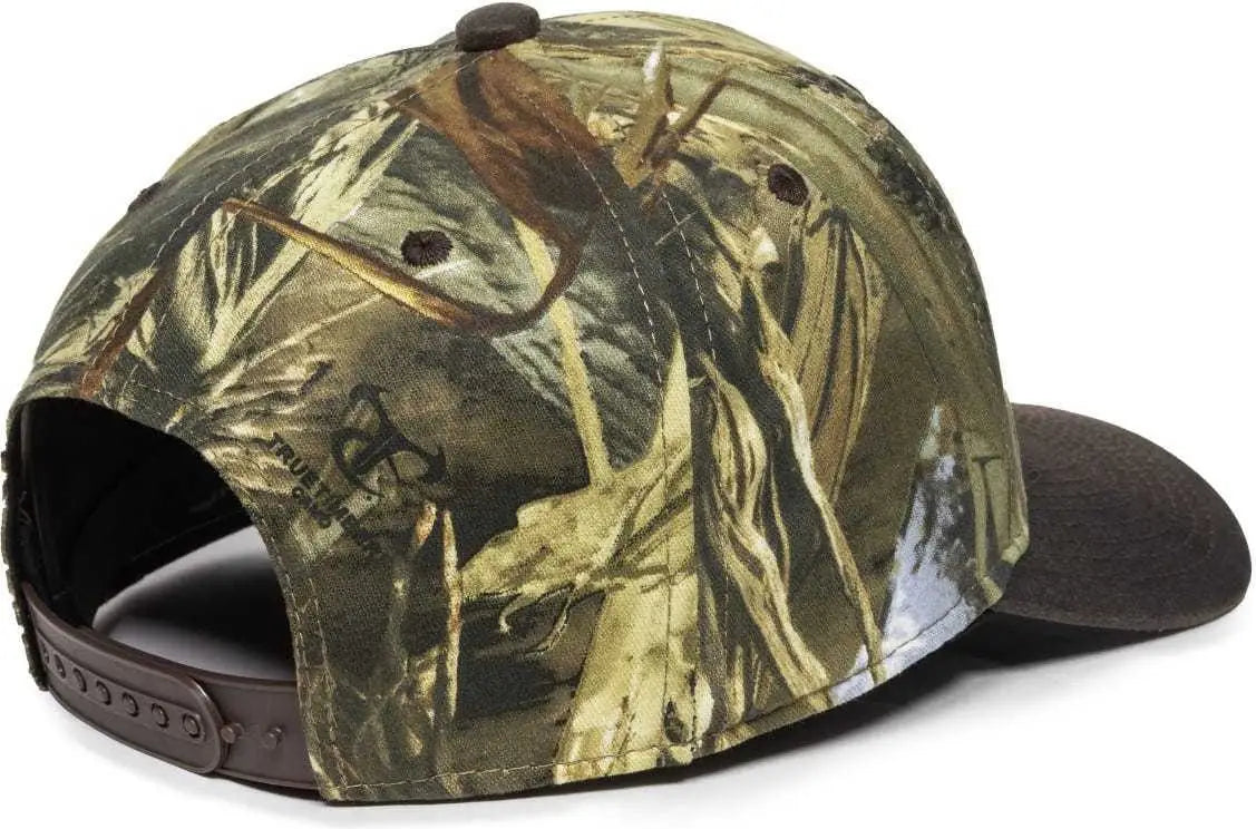 OC Sports TRU05A Canvas Camo Solid Back Cap - TrueTimber DRT Dark Brown - TrueTimber Brown / 6 7/8’’ - 7 1/2’’