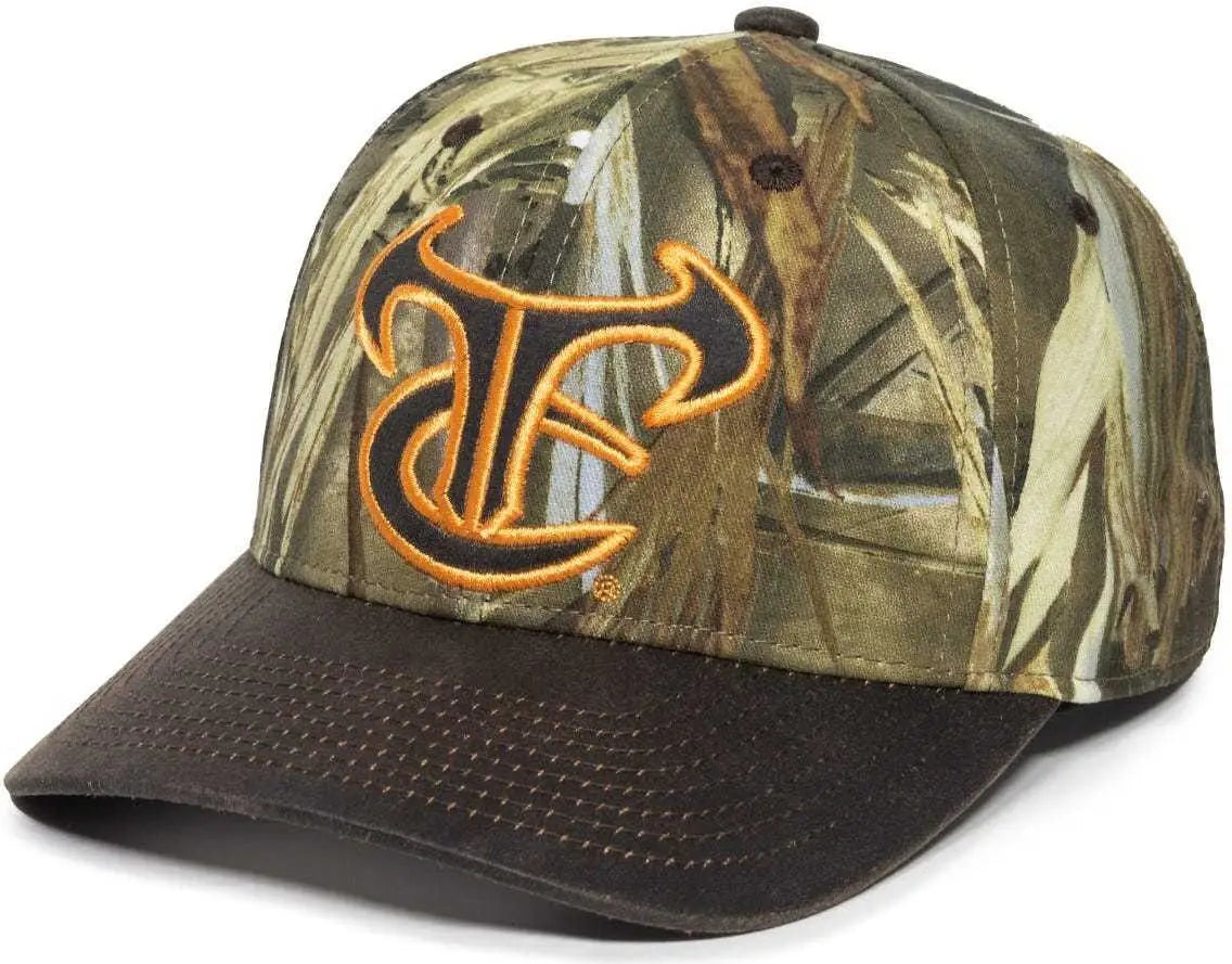OC Sports TRU05A Canvas Camo Solid Back Cap - TrueTimber DRT Dark Brown - TrueTimber Brown / 6 7/8’’ - 7 1/2’’