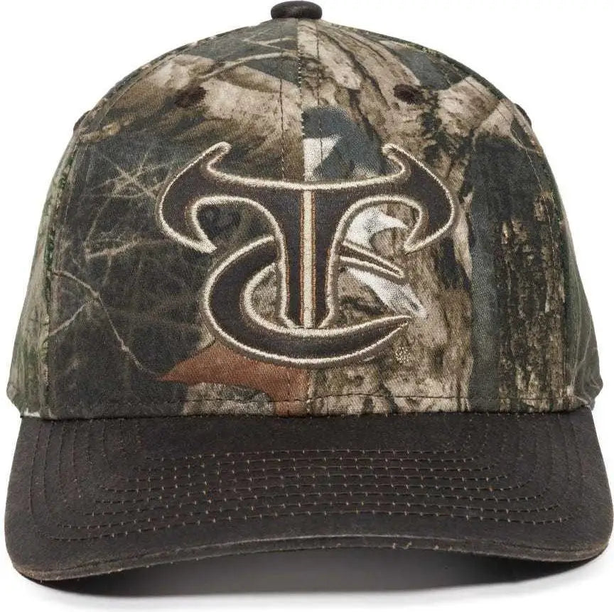 OC Sports TRU05A Canvas Camo Solid Back Cap - TrueTimber Kanati Dark Brown - TrueTimber Brown / 6 7/8’’ - 7 1/2’’