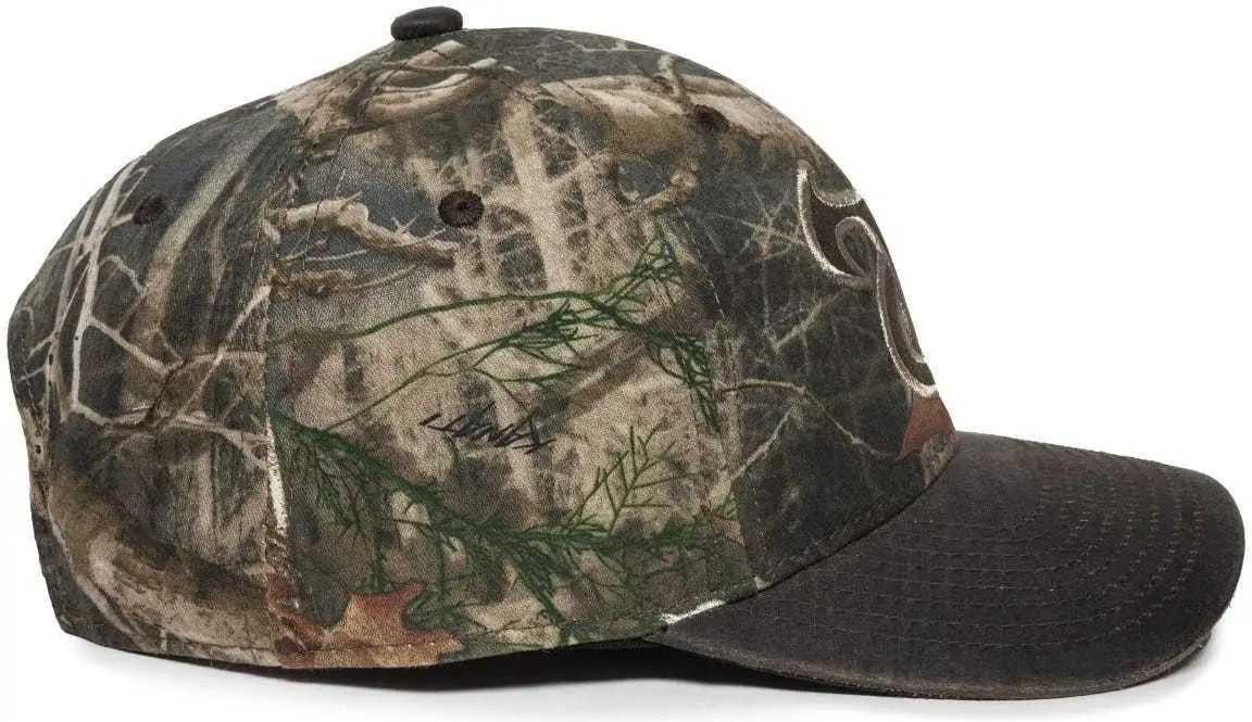 OC Sports TRU05A Canvas Camo Solid Back Cap - TrueTimber Kanati Dark Brown - TrueTimber Brown / 6 7/8’’ - 7 1/2’’