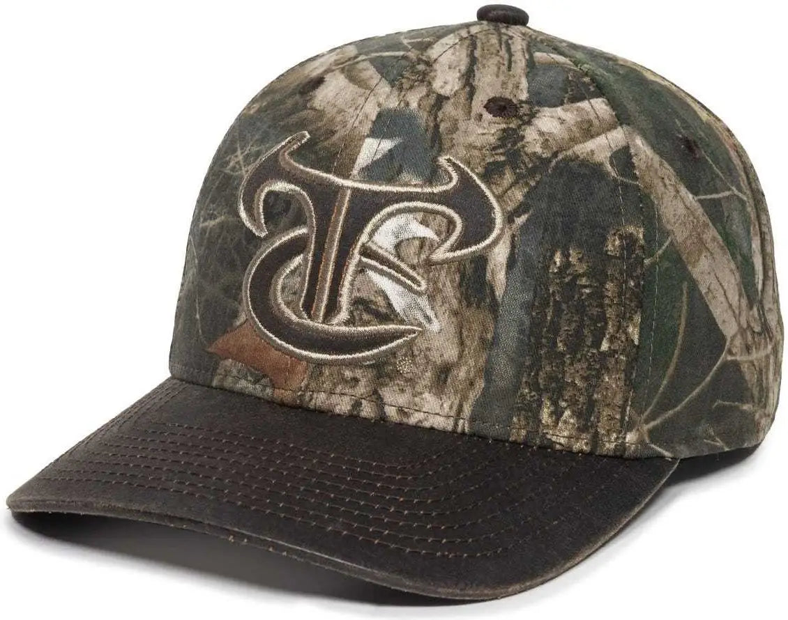 OC Sports TRU05A Canvas Camo Solid Back Cap - TrueTimber Kanati Dark Brown - TrueTimber Brown / 6 7/8’’ - 7 1/2’’