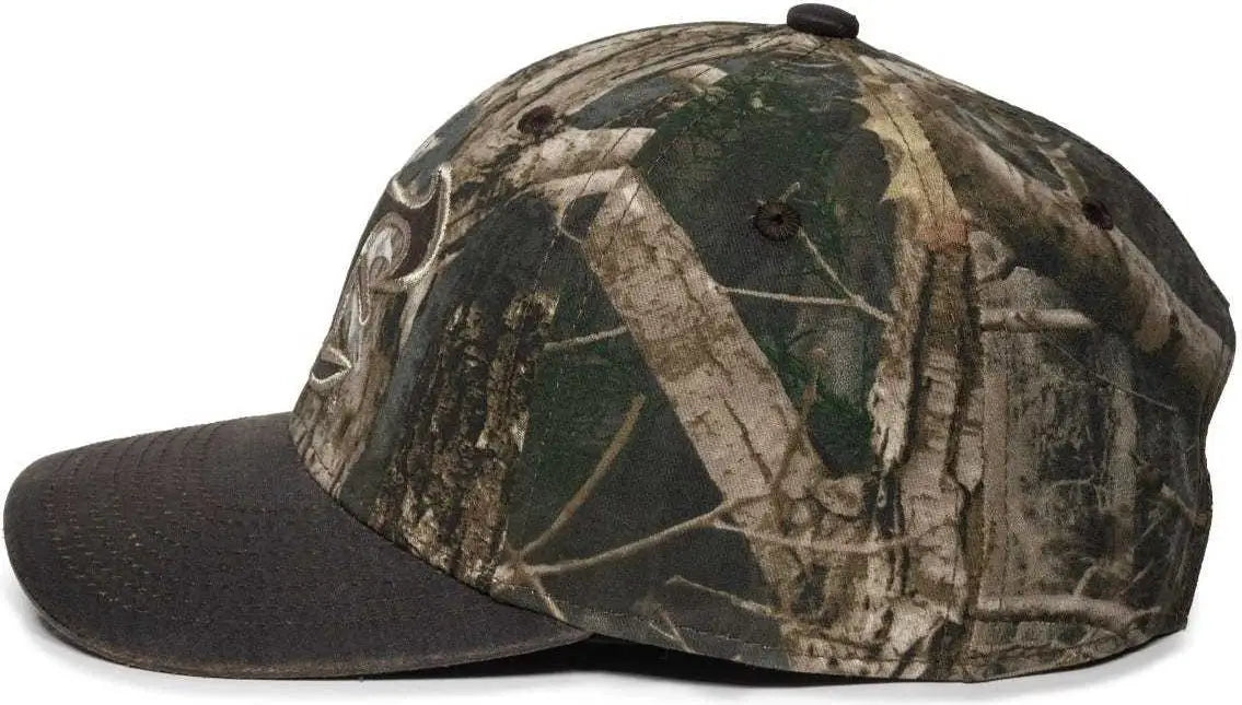 OC Sports TRU05A Canvas Camo Solid Back Cap - TrueTimber Kanati Dark Brown - TrueTimber Brown / 6 7/8’’ - 7 1/2’’