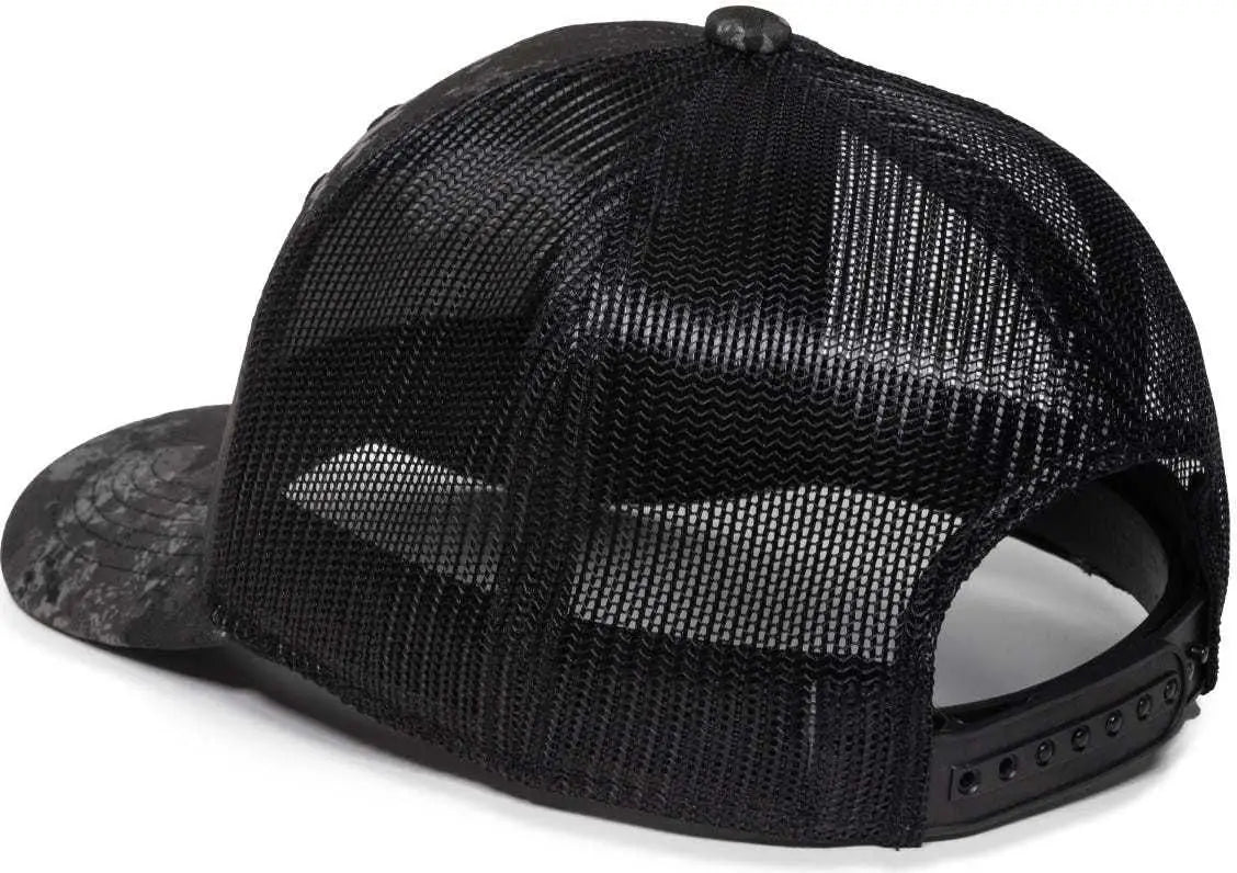 OC Sports USA-170 Polyester Camo Mesh Back Cap - Veil Tac-Black Black - Veil Black / 6 7/8’’ - 7 1/2’’