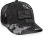 OC Sports USA-170 Polyester Camo Mesh Back Cap - Veil Tac-Black Black - Veil Black / 6 7/8’’ - 7 1/2’’