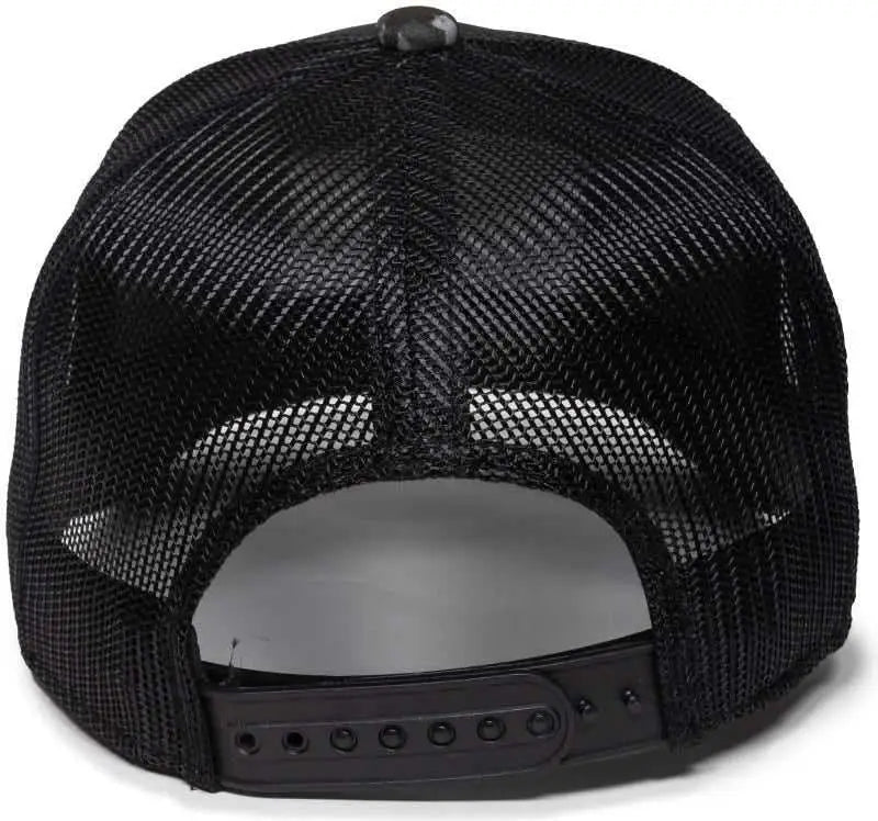 OC Sports USA-170 Polyester Camo Mesh Back Cap - Veil Tac-Black Black - Veil Black / 6 7/8’’ - 7 1/2’’