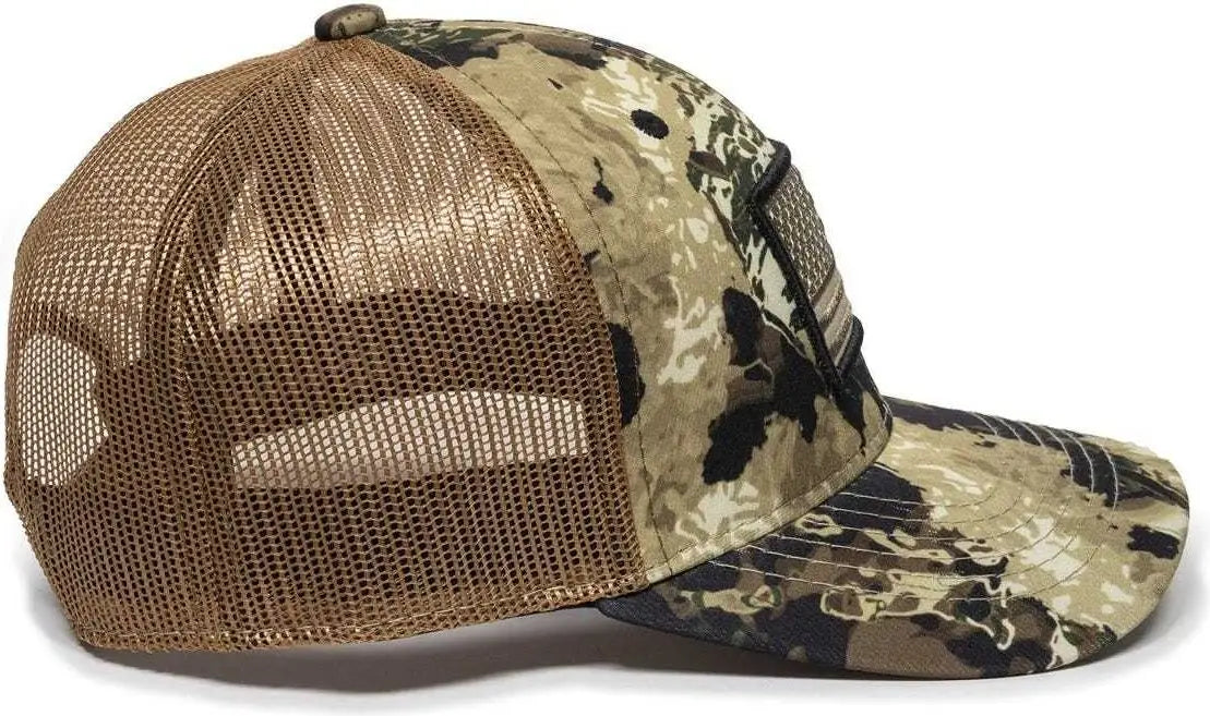 OC Sports USA-170 Polyester Camo Mesh Back Cap - Veil Camo Whitetail Brown - Veil Brown / 6 7/8’’ - 7 1/2’’