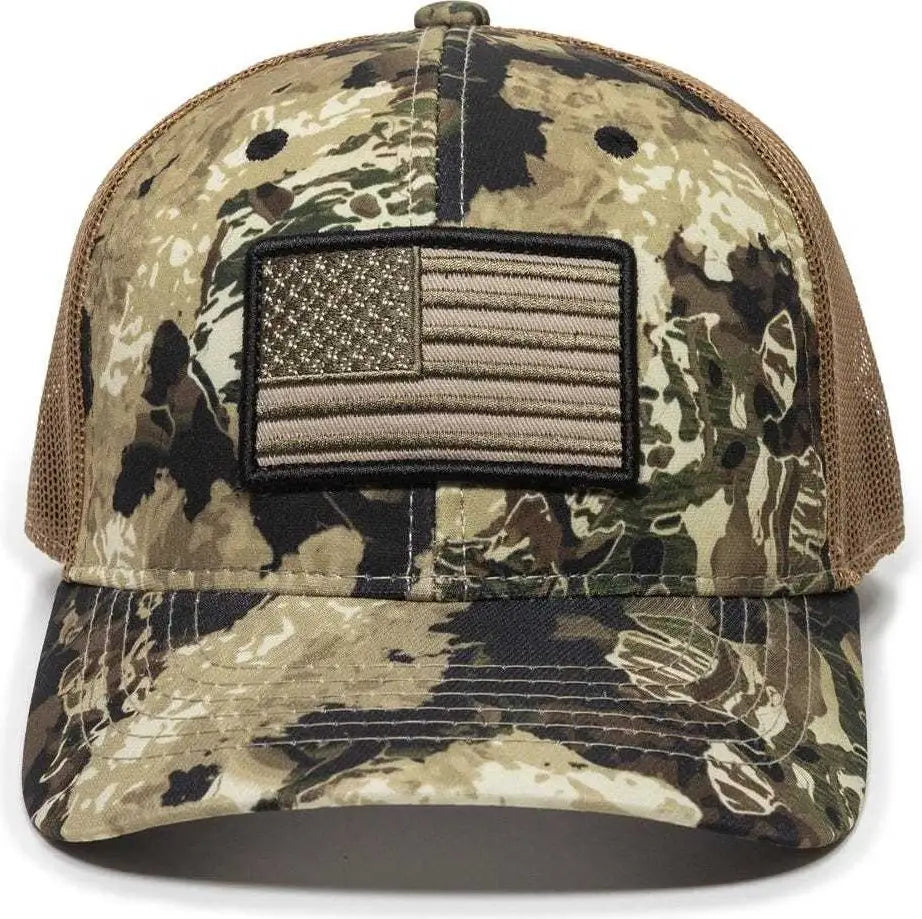 OC Sports USA-170 Polyester Camo Mesh Back Cap - Veil Camo Whitetail Brown - Veil Brown / 6 7/8’’ - 7 1/2’’