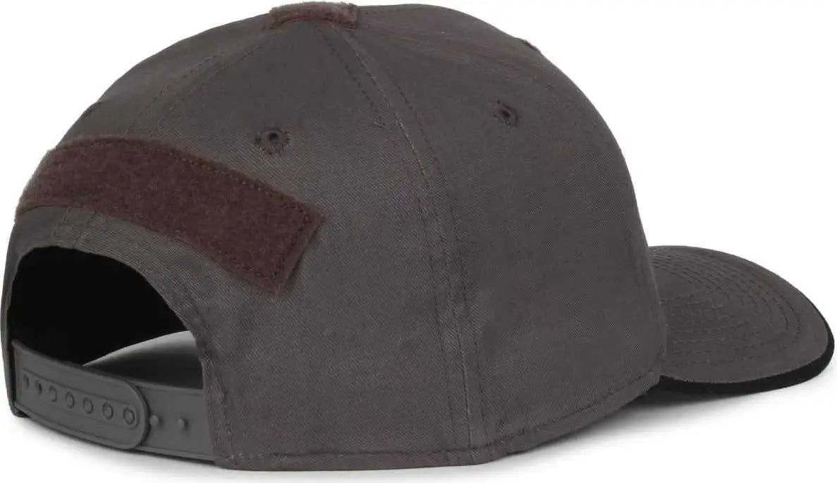 OC Sports USA-180 Mid Crown Structured Flag Cap - Charcoal - Dark Gray / 6 7/8’’ - 7 1/2’’