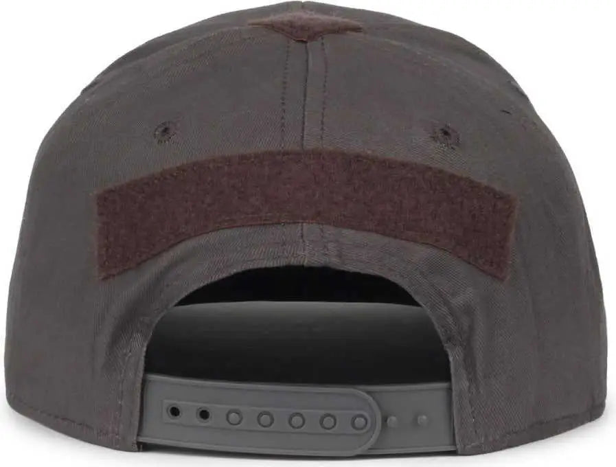 OC Sports USA-180 Mid Crown Structured Flag Cap - Charcoal - Dark Gray / 6 7/8’’ - 7 1/2’’