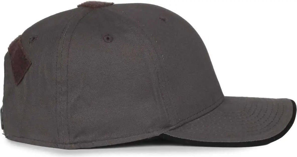 OC Sports USA-180 Mid Crown Structured Flag Cap - Charcoal - Dark Gray / 6 7/8’’ - 7 1/2’’