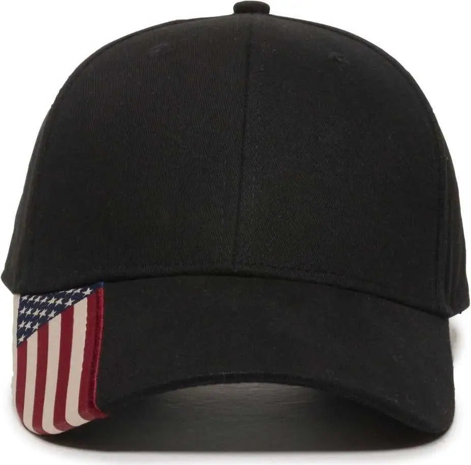 OC Sports USA-300 Adjustable American Flag on Bill Cap - Black USA2 - Usa2 / OSFM
