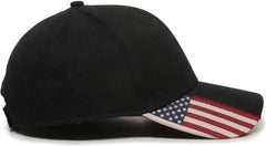 OC Sports USA-300 Adjustable American Flag on Bill Cap - Black USA2 - Usa2 / OSFM