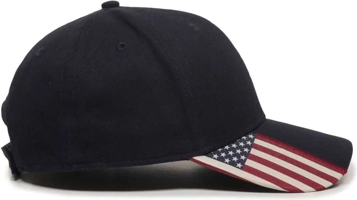 OC Sports USA-300 Adjustable American Flag on Bill Cap - Navy USA2 - Usa2 / OSFM