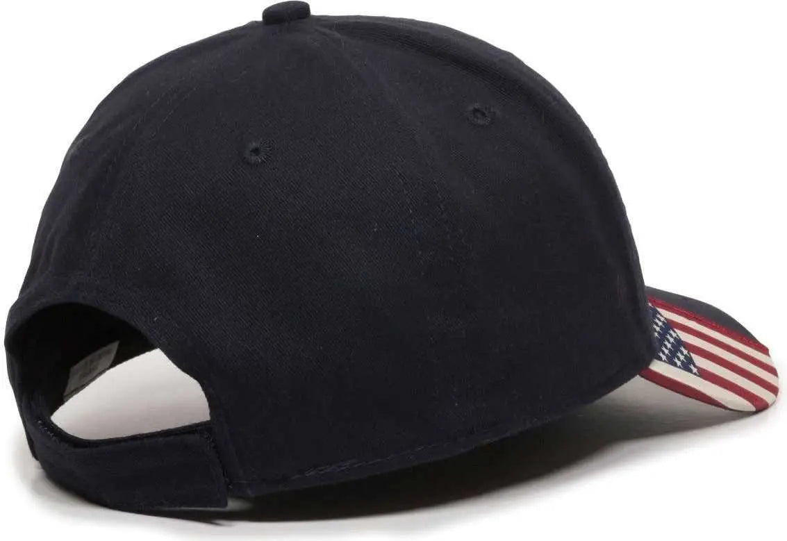 OC Sports USA-300 Adjustable American Flag on Bill Cap - Navy USA2 - Usa2 / OSFM