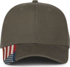 OC Sports USA-300 Adjustable American Flag on Bill Cap - Olive USA2 - Usa2 / OSFM