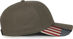 OC Sports USA-300 Adjustable American Flag on Bill Cap - Olive USA2 - Usa2 / OSFM