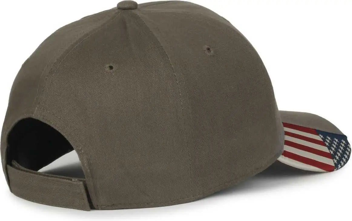 OC Sports USA 300 Adjustable American Flag on Bill Cap Olive USA2 Usa2 / OSFM