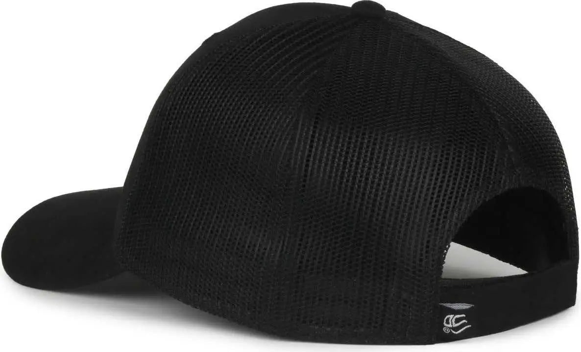 OC Sports USA-300M Brushed Twill with Flag Visor Insert Cap - Black Black - Black / OSFM