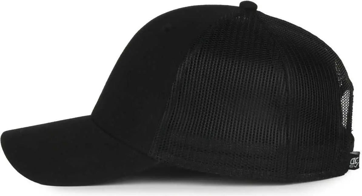 OC Sports USA-300M Brushed Twill with Flag Visor Insert Cap - Black Black - Black / OSFM