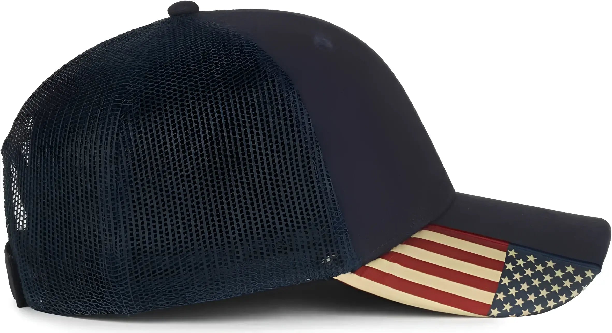 OC Sports USA-300M Brushed Twill with Flag Visor Insert Cap - Navy Navy - Navy / OSFM