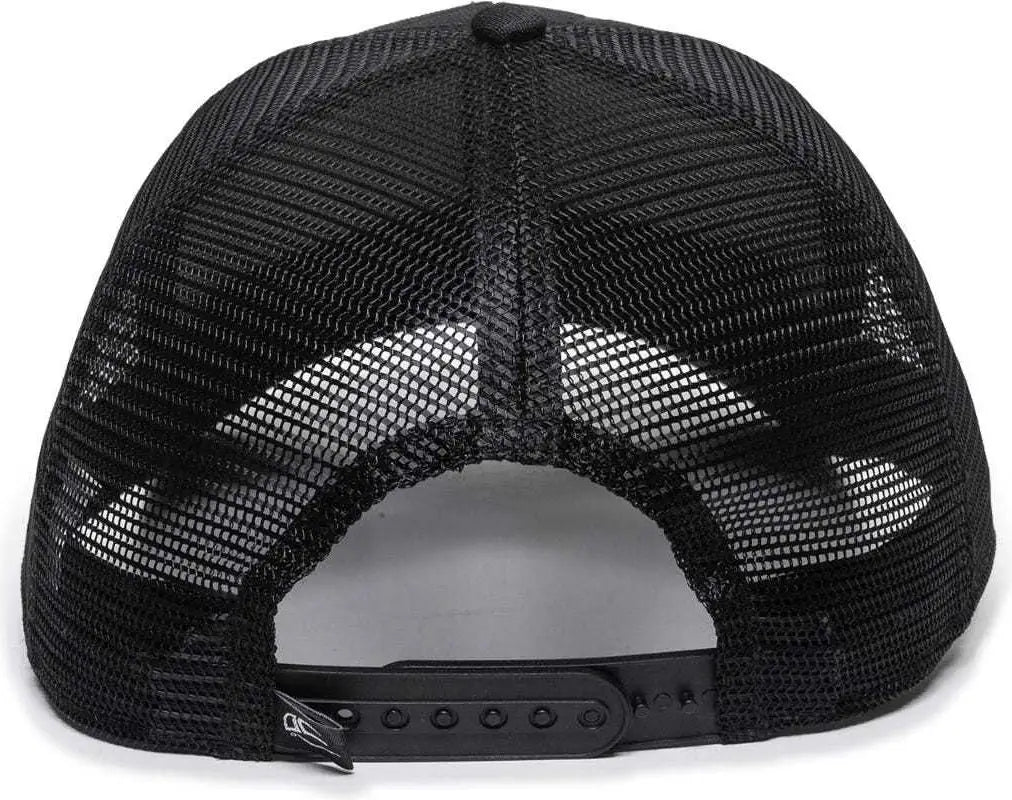 OC Sports USA-750M Adjustable Mesh Back Cap - Black - Black / 6 7/8’’ - 7 1/2’’