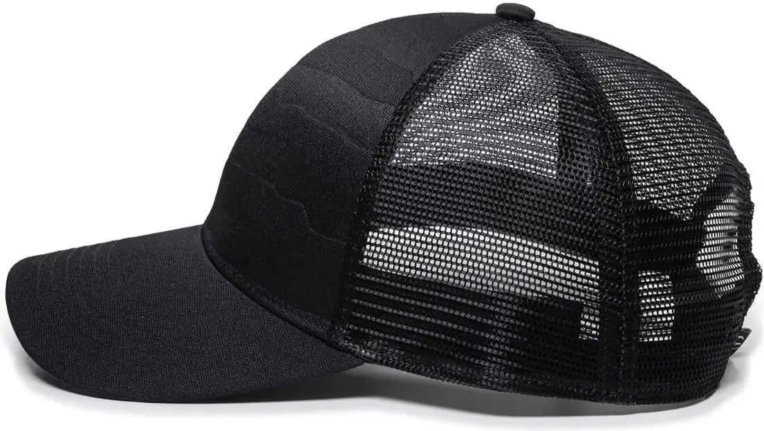 OC Sports USA-750M Adjustable Mesh Back Cap - Black - Black / 6 7/8’’ - 7 1/2’’