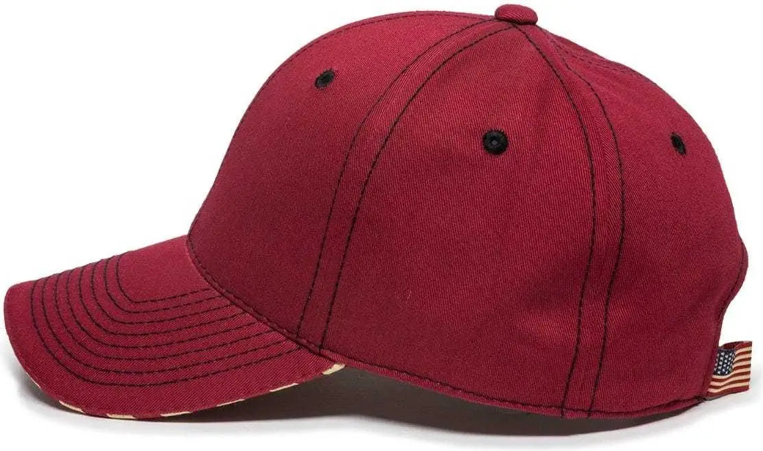 OC Sports USA-800 Adjustable Cap - Cardinal - Cardinal / 6 7/8’’ - 7 1/2’’