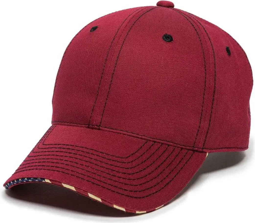 OC Sports USA-800 Adjustable Cap - Cardinal - Cardinal / 6 7/8’’ - 7 1/2’’